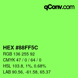 Color code: HEX #88FF5C | qconv.com