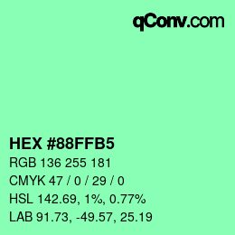 カラーコード: HEX #88FFB5 | qconv.com