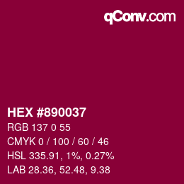 Color code: HEX #890037 | qconv.com