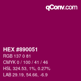 Color code: HEX #890051 | qconv.com
