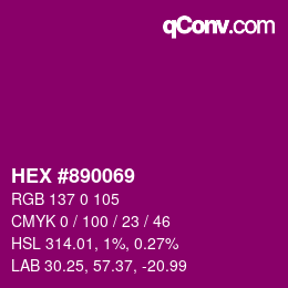 Color code: HEX #890069 | qconv.com