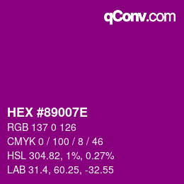 Color code: HEX #89007E | qconv.com
