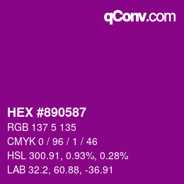 Color code: HEX #890587 | qconv.com