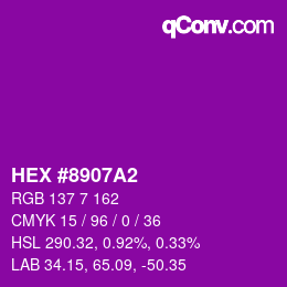 Color code: HEX #8907A2 | qconv.com