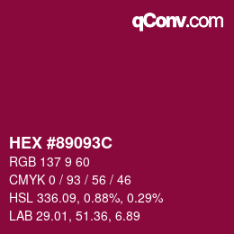 Color code: HEX #89093C | qconv.com