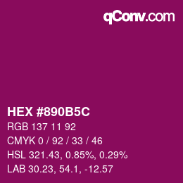Color code: HEX #890B5C | qconv.com