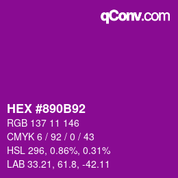 Color code: HEX #890B92 | qconv.com