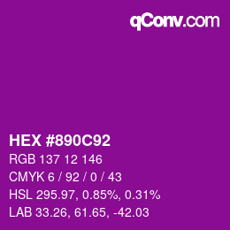 Color code: HEX #890C92 | qconv.com