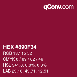 Color code: HEX #890F34 | qconv.com