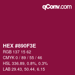 Color code: HEX #890F3E | qconv.com