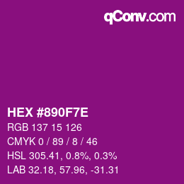 Color code: HEX #890F7E | qconv.com
