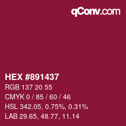 Color code: HEX #891437 | qconv.com