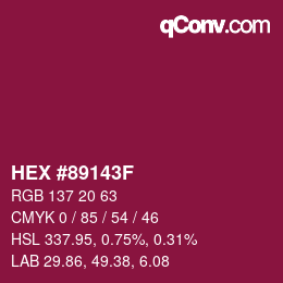 Color code: HEX #89143F | qconv.com