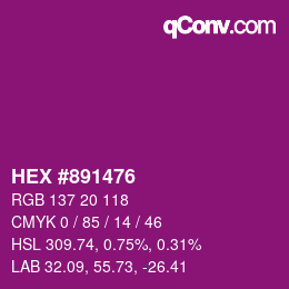 Color code: HEX #891476 | qconv.com