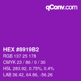 Color code: HEX #8919B2 | qconv.com
