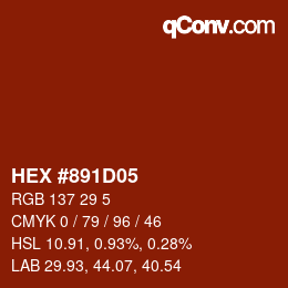 Color code: HEX #891D05 | qconv.com