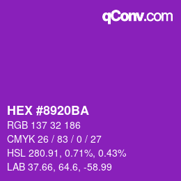 Color code: HEX #8920BA | qconv.com