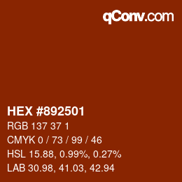 Color code: HEX #892501 | qconv.com