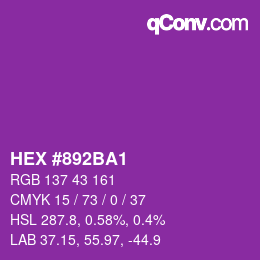 Color code: HEX #892BA1 | qconv.com