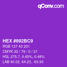 Farbcode: HEX #892BC9 | qconv.com