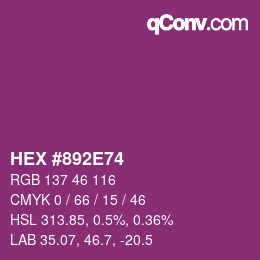 Color code: HEX #892E74 | qconv.com