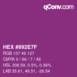 Color code: HEX #892E7F | qconv.com