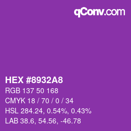 カラーコード: HEX #8932A8 | qconv.com