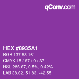颜色代码: HEX #8935A1 | qconv.com