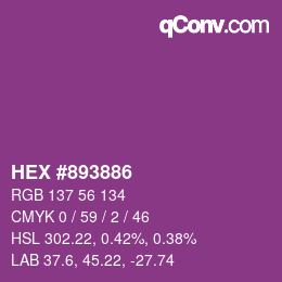 カラーコード: HEX #893886 | qconv.com