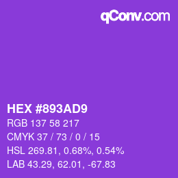 Color code: HEX #893AD9 | qconv.com