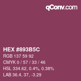 カラーコード: HEX #893B5C | qconv.com