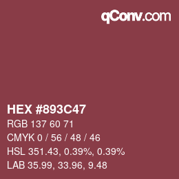 Color code: HEX #893C47 | qconv.com