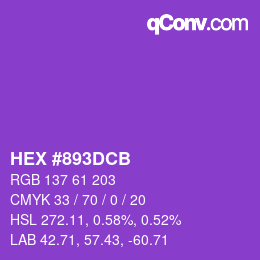 Color code: HEX #893DCB | qconv.com