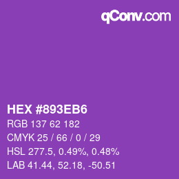 Color code: HEX #893EB6 | qconv.com