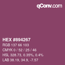 カラーコード: HEX #894267 | qconv.com