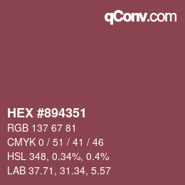 Color code: HEX #894351 | qconv.com
