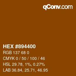 Color code: HEX #894400 | qconv.com
