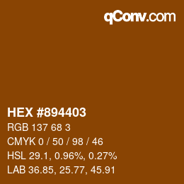 Color code: HEX #894403 | qconv.com