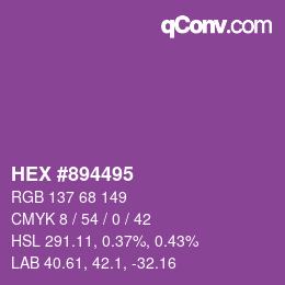 Color code: HEX #894495 | qconv.com