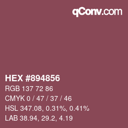 カラーコード: HEX #894856 | qconv.com