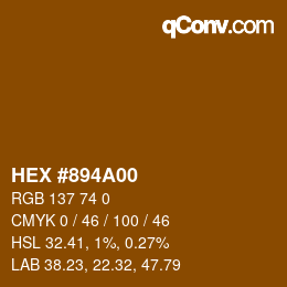 Color code: HEX #894A00 | qconv.com