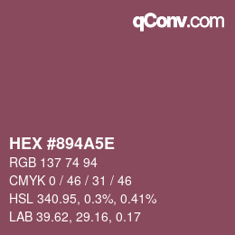 Color code: HEX #894A5E | qconv.com