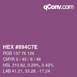 Color code: HEX #894C7E | qconv.com