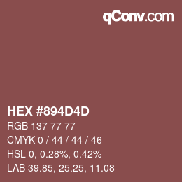 Color code: HEX #894D4D | qconv.com