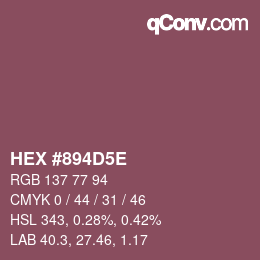 Farbcode: HEX #894D5E | qconv.com