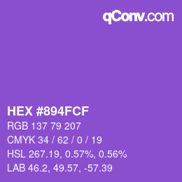 颜色代码: HEX #894FCF | qconv.com