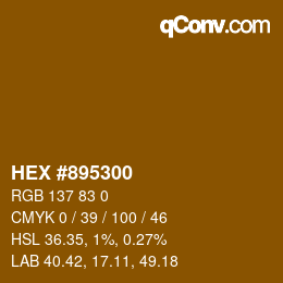 Color code: HEX #895300 | qconv.com