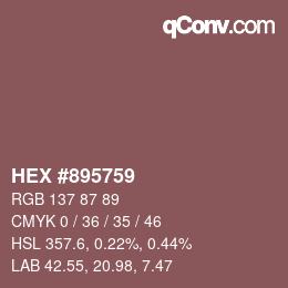 Color code: HEX #895759 | qconv.com