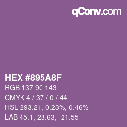 Color code: HEX #895A8F | qconv.com