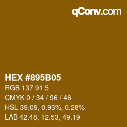 Color code: HEX #895B05 | qconv.com